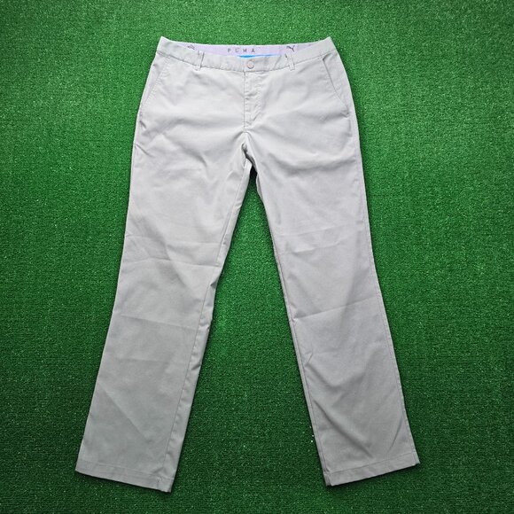 Puma Pants Mens 36x32 Gray Golf‎ Performance Straight Leg Outdoor Casual - Picture 1 of 11